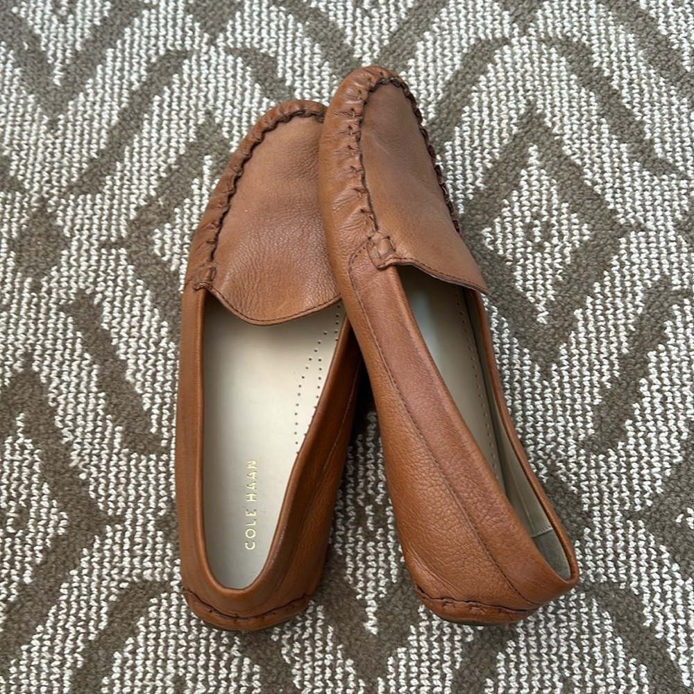 Cole Haan Brown Leather Moccasin Flats